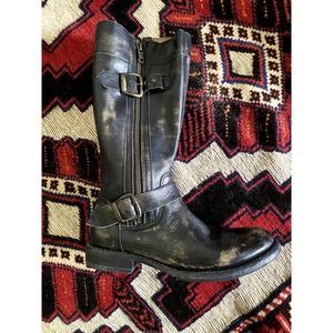 Bed Stu Distressed Black Leather Boots